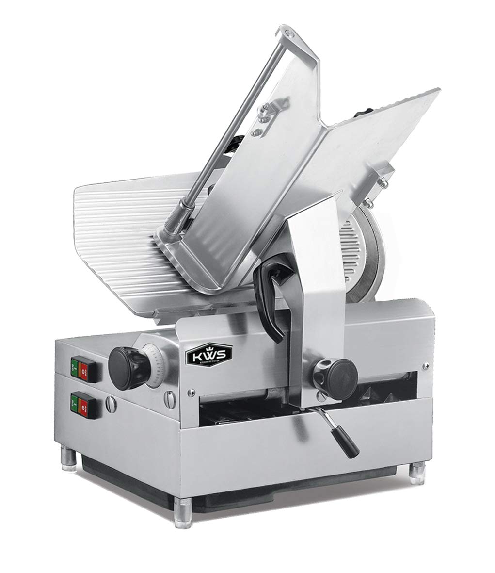 MS-12A 1050W Countertop Model Commercial Automatic Electric Meat Slicer with Stainless Steel Blade, Frozen Meat, Food Slicer/Low Noises [ ETL, NSF Certified]