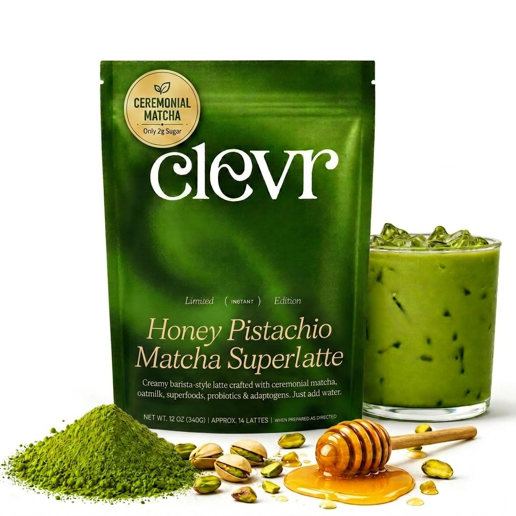 Clevr Turmeric Powder, Golden Milk Instant Latte Mix, Superfood Powder with Lions Mane, Reishi Mushroom, Organic Spices, Coconut Cream, Ashwagandha, Serve Hot or Iced, (14 Lattes)
