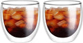 5.5oz Glass Coffee Mugs Set of 2, Double Walled Espresso Cups for Latte Cappuccino Cocoa Milk Cafe Juice, Clear Glass Tea Cup Set Glassware Gift for Christmas Birthday