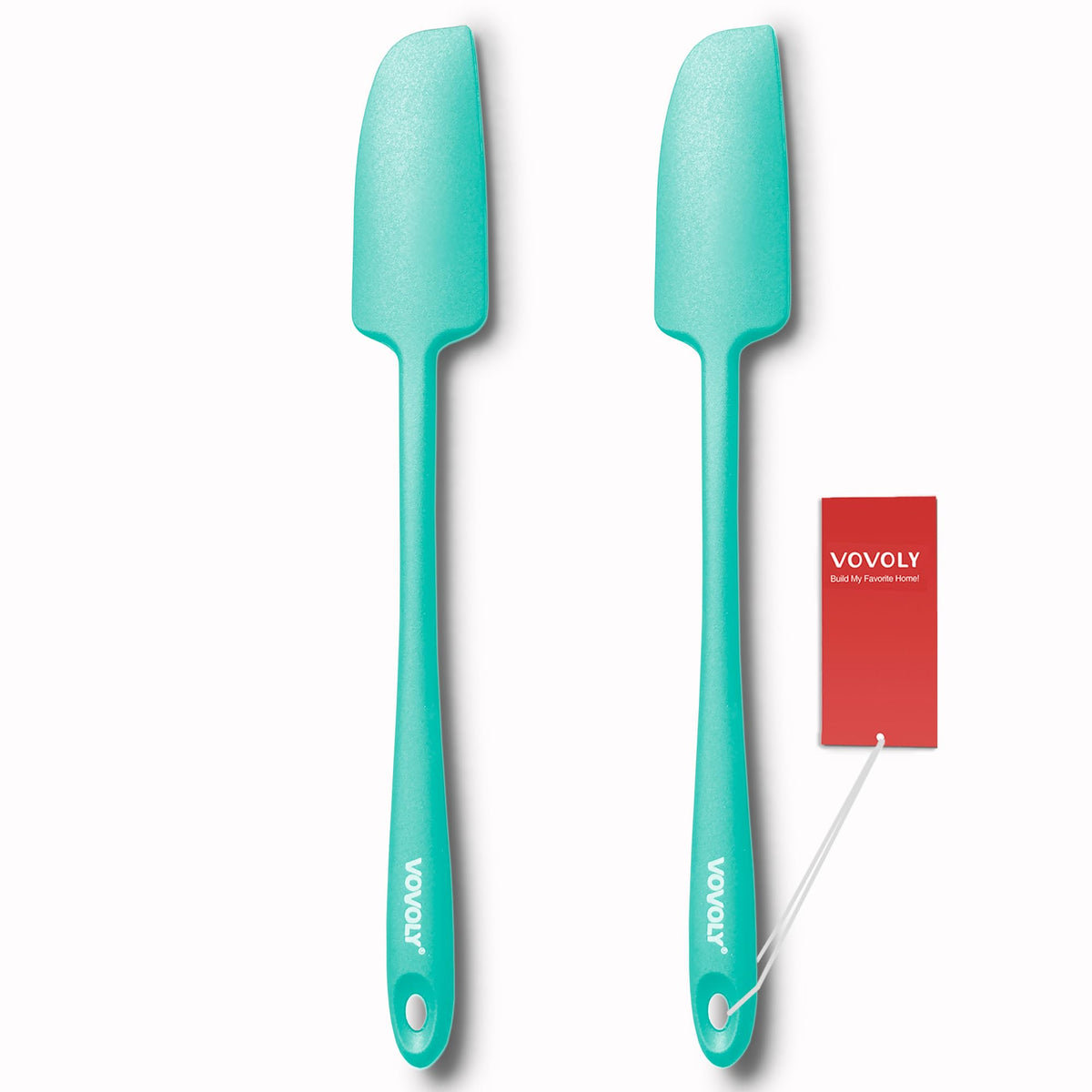 2-Pack Vovoly Silicone Jar Spatulas, Small Seamless Design Rubber Scraper with Stainless Steel Core, Heat Resistant and Non-Stick Mini Spatula for Jars and Blenders, BPA Free,11 IN, Khaki