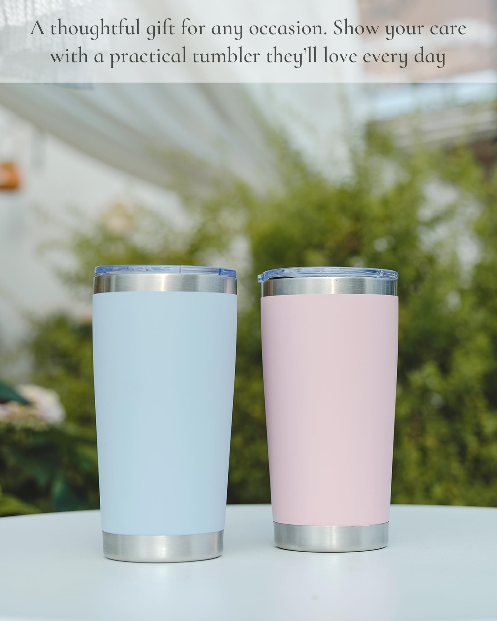 UIRZOTN 20oz Travel Coffee Tumbler, Insulated Travel Mug, Peri 8 Pack