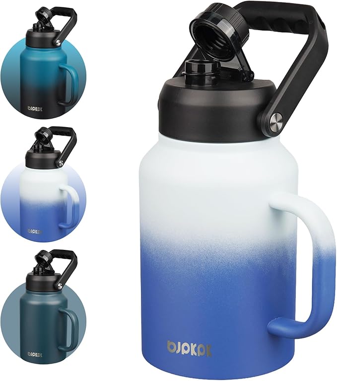 BJPKPK 64oz Insulated Water Bottle, Stainless Steel Vacuum Jug with Handle