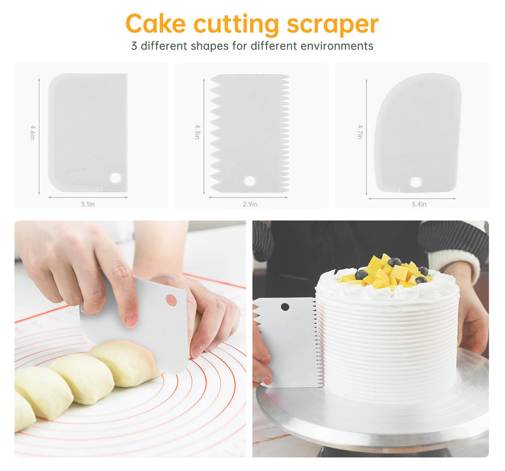12 Inch Cake Turntable Decorating Stand with Aluminum,Cake Turntable Decorating Kit,Rotating Cake Stand Cake Spinner Stand Leveler Set Pastries Decorations Cake Turner Table Tools