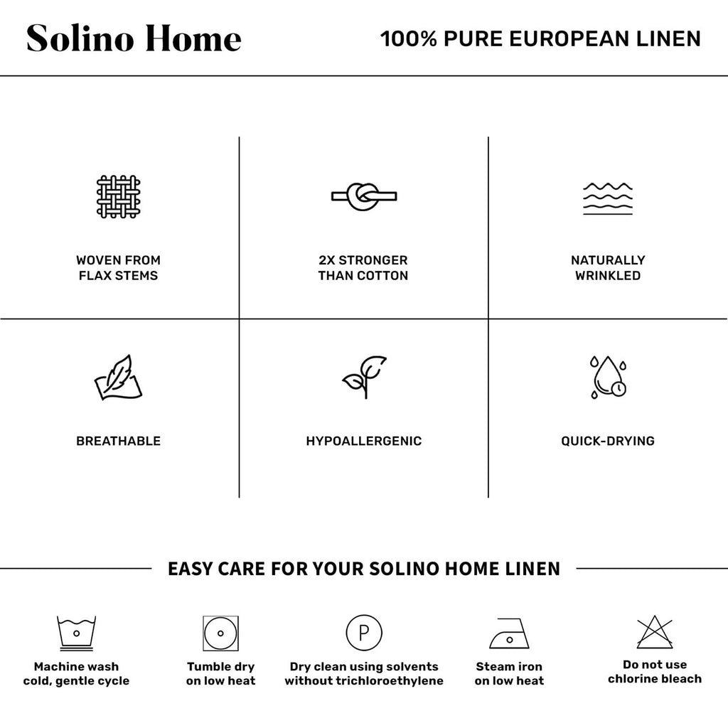 Solino Home 100% Linen Apron, 38 x 36 in, Navy and White, Full Midi Apron