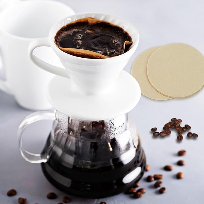 AUUTI 400 Pack Of Natural, Unbleached Disposable Coffee Filter Discs