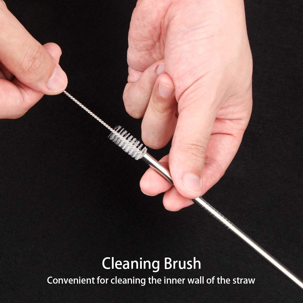 Tomorotec 24 PCS Straight & Bent Stainless Steel Straws for Tumblers, 10.5”