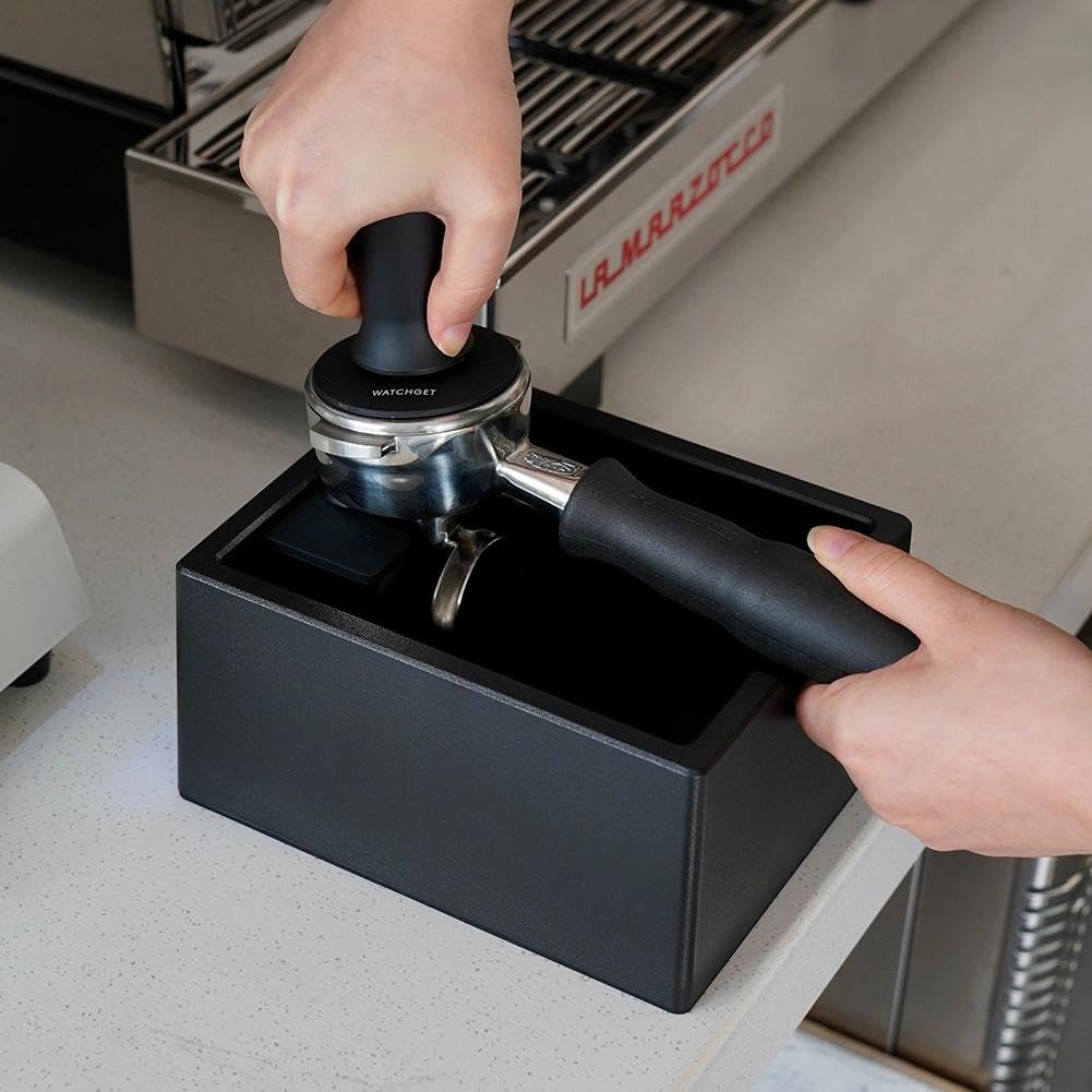 watchget Espresso Knock Box Portafilter Tamping Stand, Black