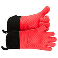 GEEKHOM BBQ Gloves Heat Resistant Oven Mitts - Silicone Grilling Gloves with 14" Long Arm Protection - Waterproof Pot Holder Non-Slip for Men & Women, Kitchen Cooking, Baking, Camping, Red