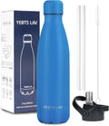 Insulated Water Bottle, 17oz Stainless Steel Water Bottles with straw lid, Metal Sports Water Bottles for Boys,Girls, Double Wall Vacuum BPA-Free Flask for School, Sports (Ocean Blue)