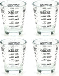 Shot Glasses Measuring cup Liquid Heavy Glass Wine Glass Espresso Shot Glass 26-Incremental Measurement 1 OZ 4 Features 45ML (4 pack-black 30ml)