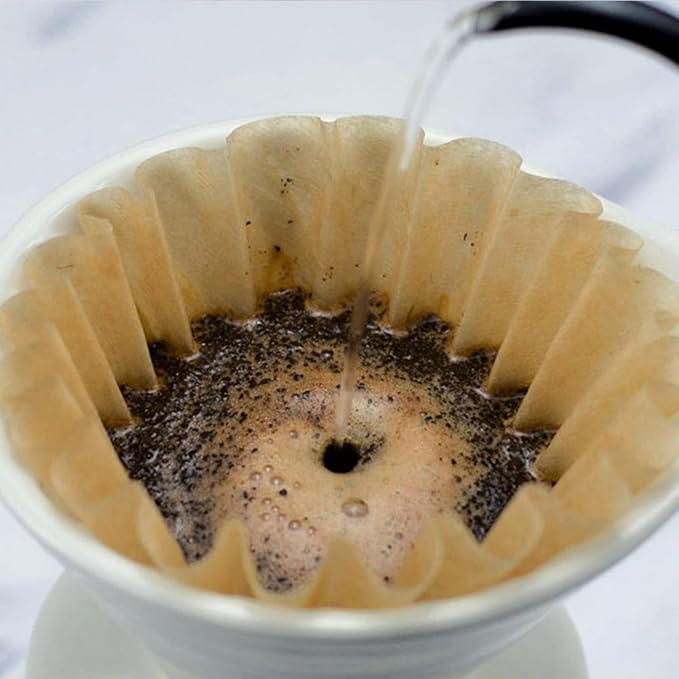 100 Pack 1-4 Cup Coffee Filters, Disposable Basket Coffee Filter for A Good Brew - Efficient and Convenient Small Coffee Filters 1 Cup - Eco-friendly and Biodegradable (Natural-1, 155/45)