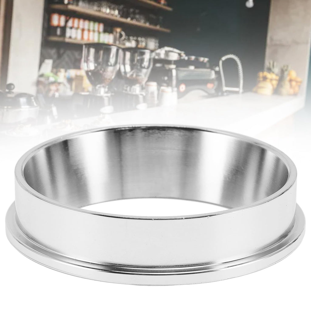 Sunicon 57.5MM Espresso Dosing Funnel, 304 Stainless Steel Coffee Dosing Ring Catcher Ring, Universal Coffee Dosing Ring Replacement for Home Coffee Machine Tools(Silver)