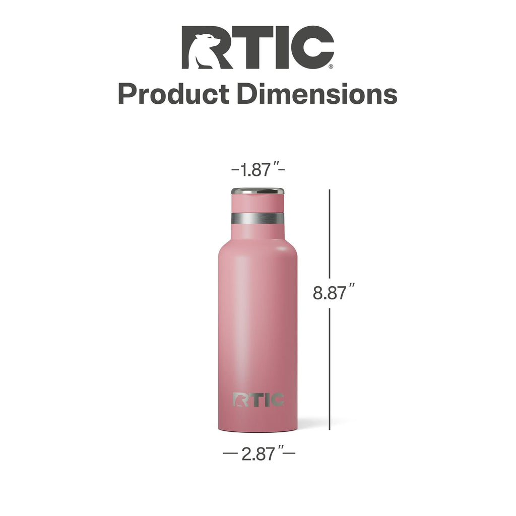 RTIC 16oz Journey Water Bottle, Ceramic Lined, Dusty Rose