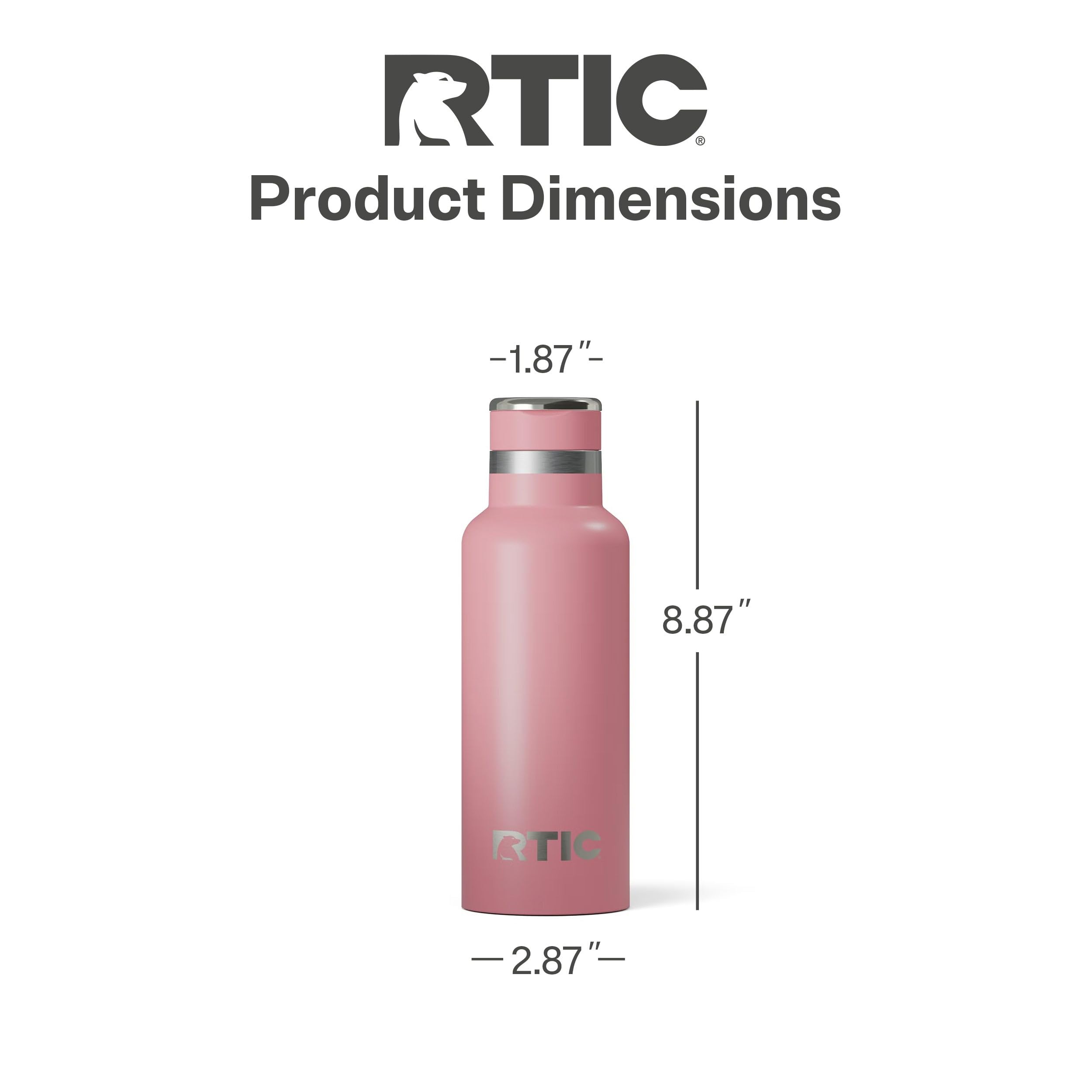 RTIC 16oz Journey Water Bottle, Ceramic Lined, Dusty Rose
