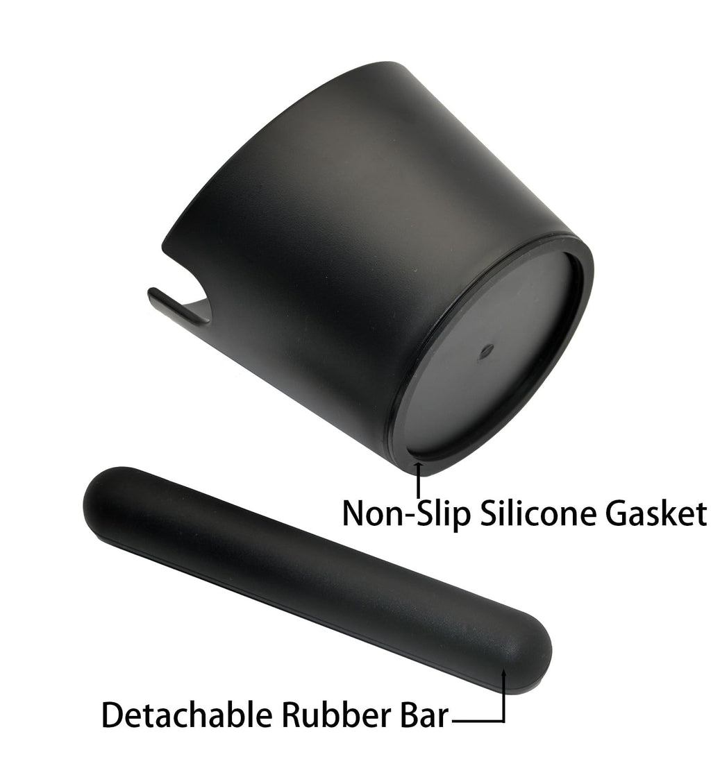 IAOSEN 6.3 inch Large Espresso Knock Box Silicone coffee Tamper Mat Espresso Machine Accessories Set of 2 with Removable Knock Bar and Anti-Slip Base for Home Office Barista Tools for Bar Shop
