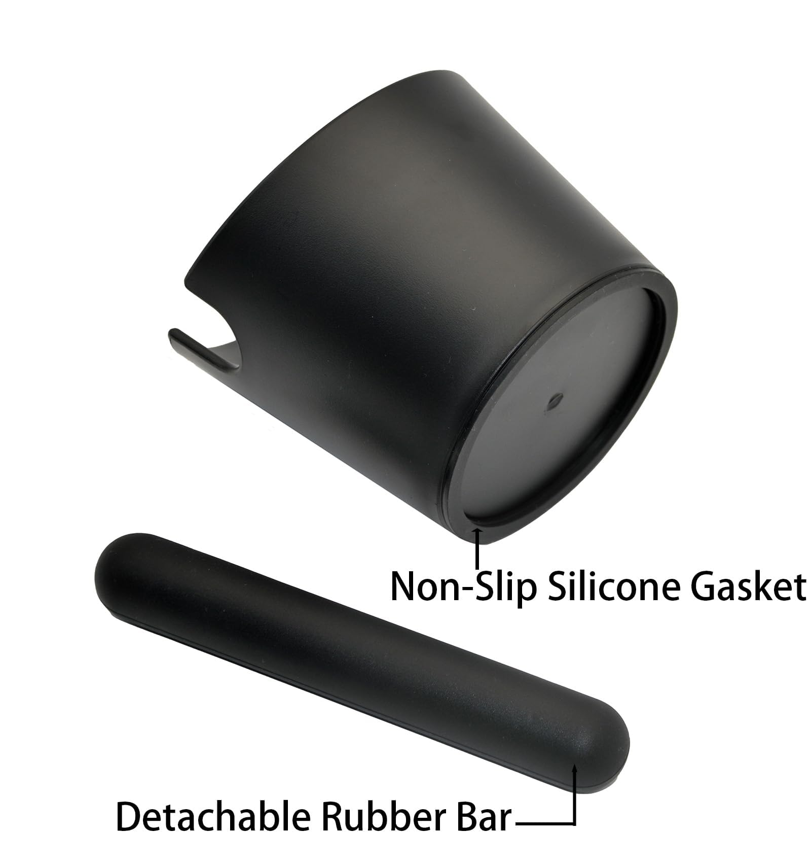 IAOSEN 6.3 inch Large Espresso Knock Box Silicone coffee Tamper Mat Espresso Machine Accessories Set of 2 with Removable Knock Bar and Anti-Slip Base for Home Office Barista Tools for Bar Shop