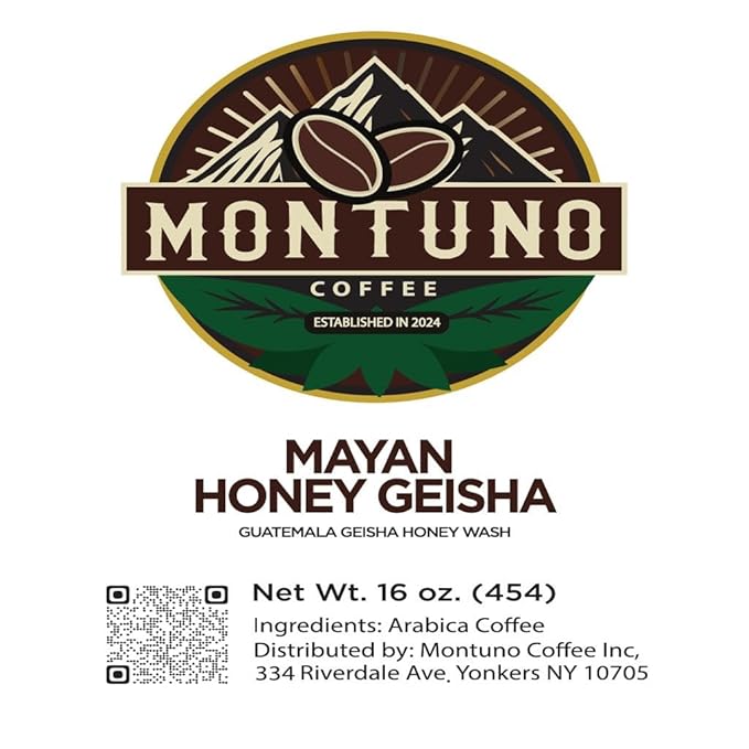 Mayan Honey Geisha Coffee, Single Origin Guatemala, High Altitude 4000ft, Wine-Like Profile (Coarse), 1 Lb