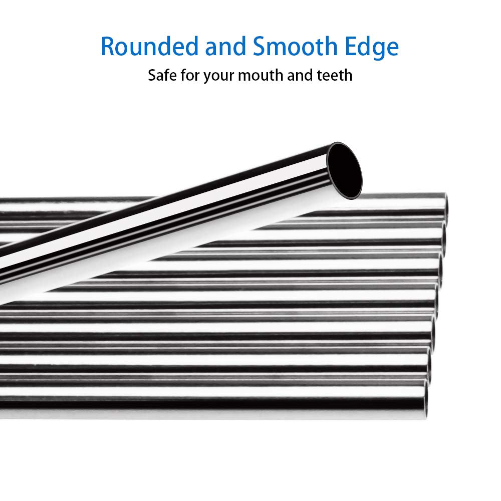 Tomorotec 24 PCS Straight & Bent Stainless Steel Straws for Tumblers, 10.5”