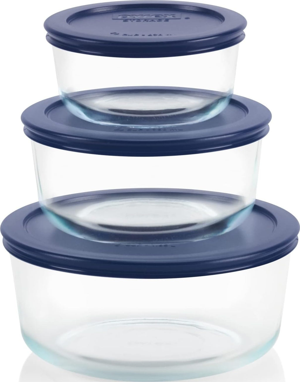 Pyrex Simply Store (3-Pack) Glass Food Storage Containers Set (2, 4, 7 Cup)