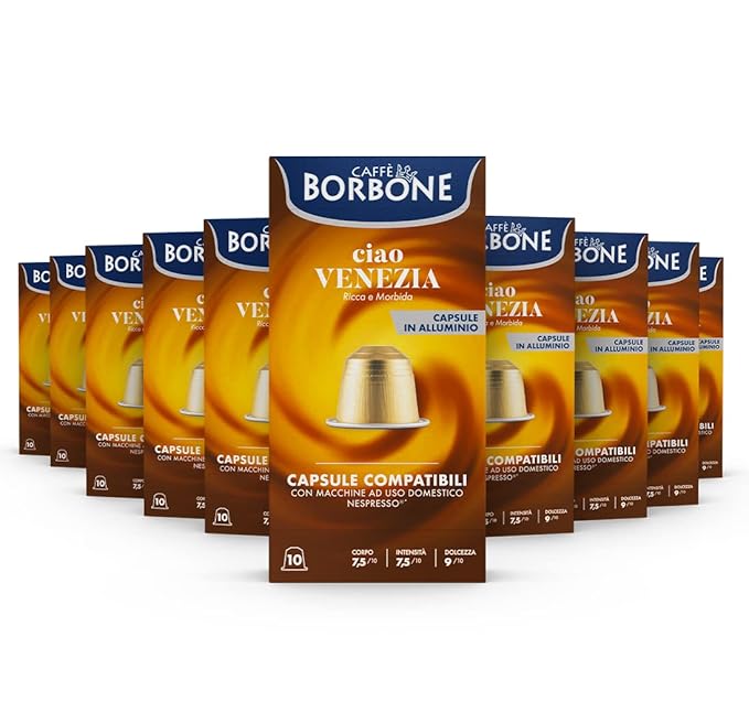 Caffè Borbone Espresso Intenso Aluminum Capsules Compatible with Nespresso Original Machines, Dark Roast