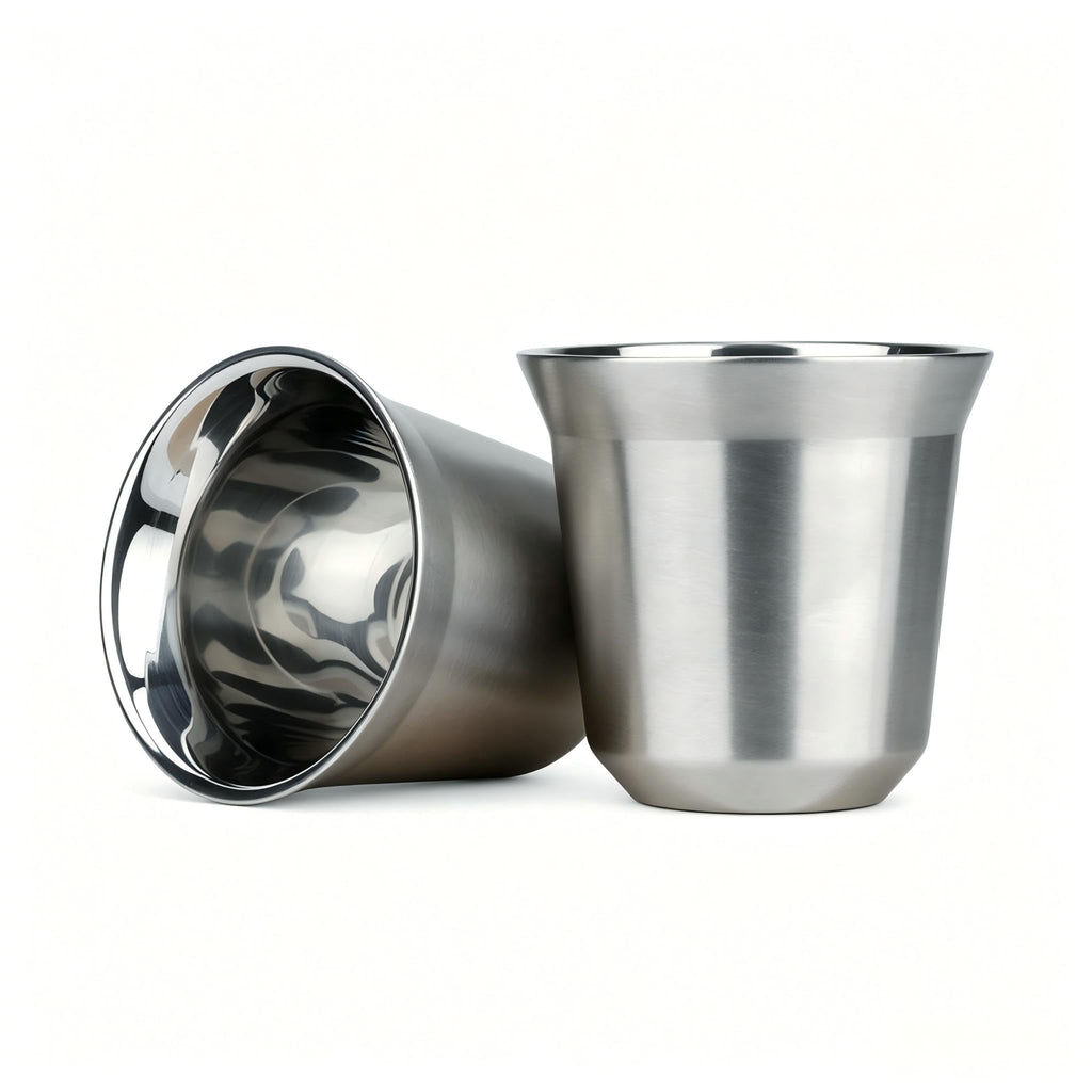 RECAPS 80ml Stainless Steel Espresso Cups Set (Stainless Steel)
