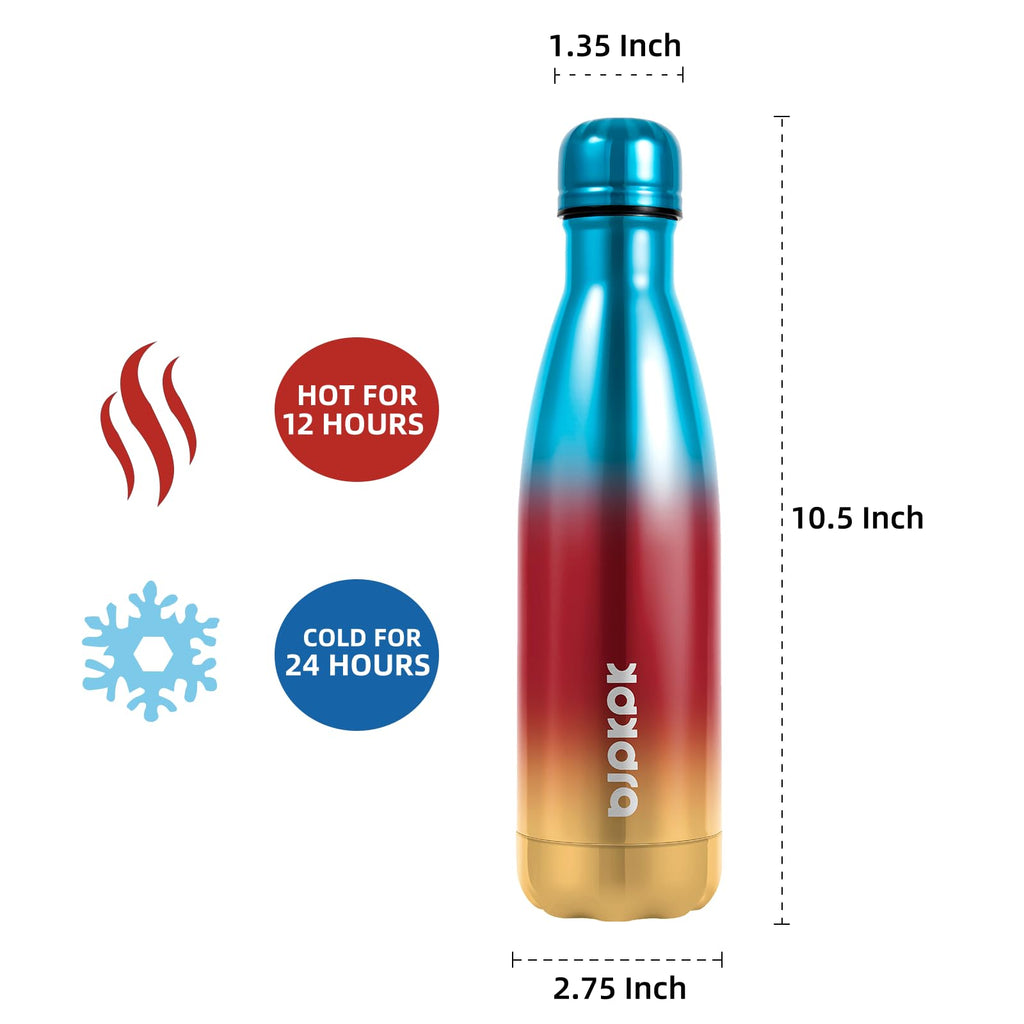 BJPKPK 17 oz Insulated Water Bottle, Stainless Steel Flask, Leak Proof