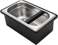 DIBTSA Espresso Knock Box,Stainless Steel Coffee Pucks Container, with Steel Holder and Noise Reduction Rubber Ring (7.28 x 6.8 x 4.25 inch)