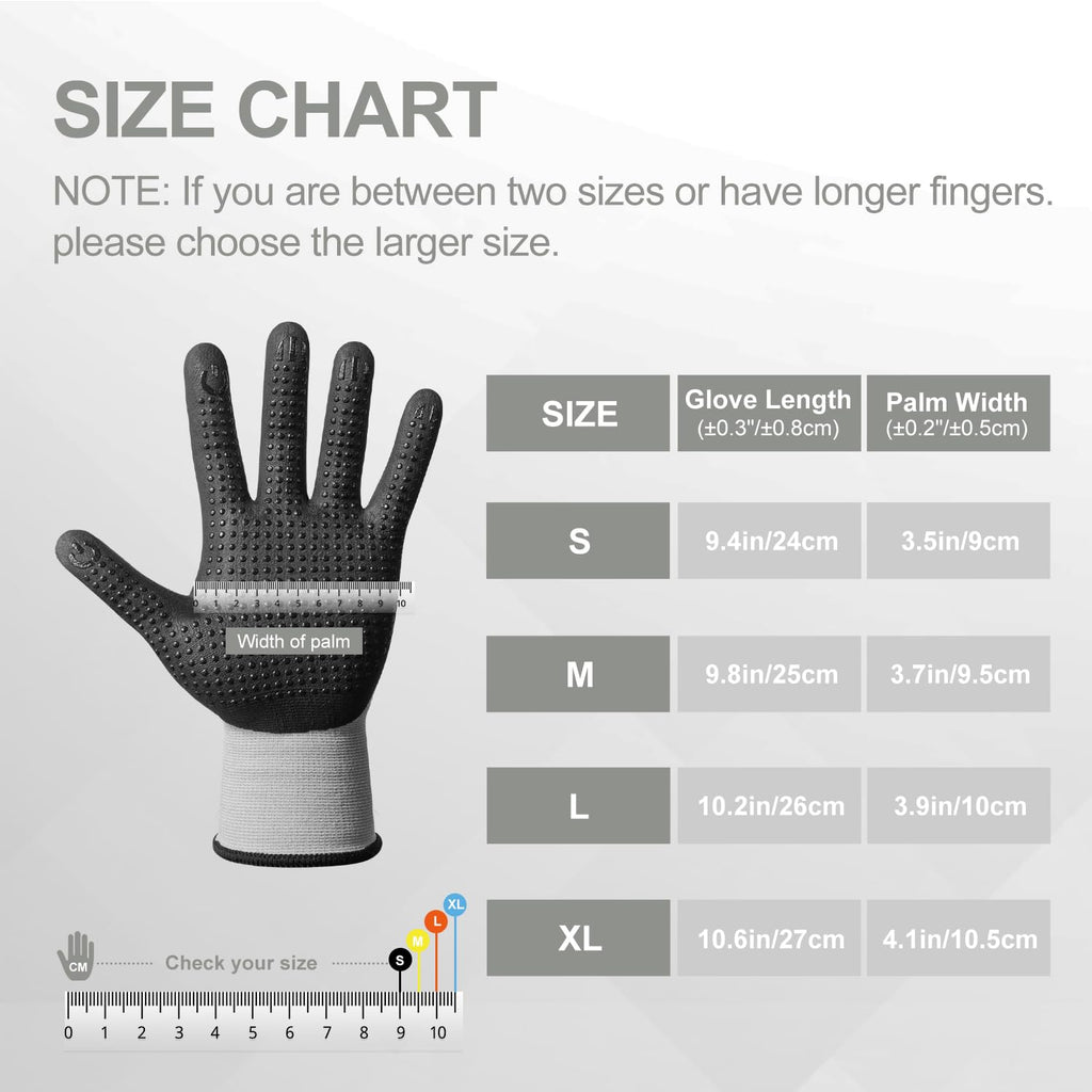 PROMEDIX P Mens Work Gloves,MicroFoam Nitrile Coated Work Gloves,Seamless Knit Nylon&Spandex Safety Gardening Gloves (Dot, 36XL)