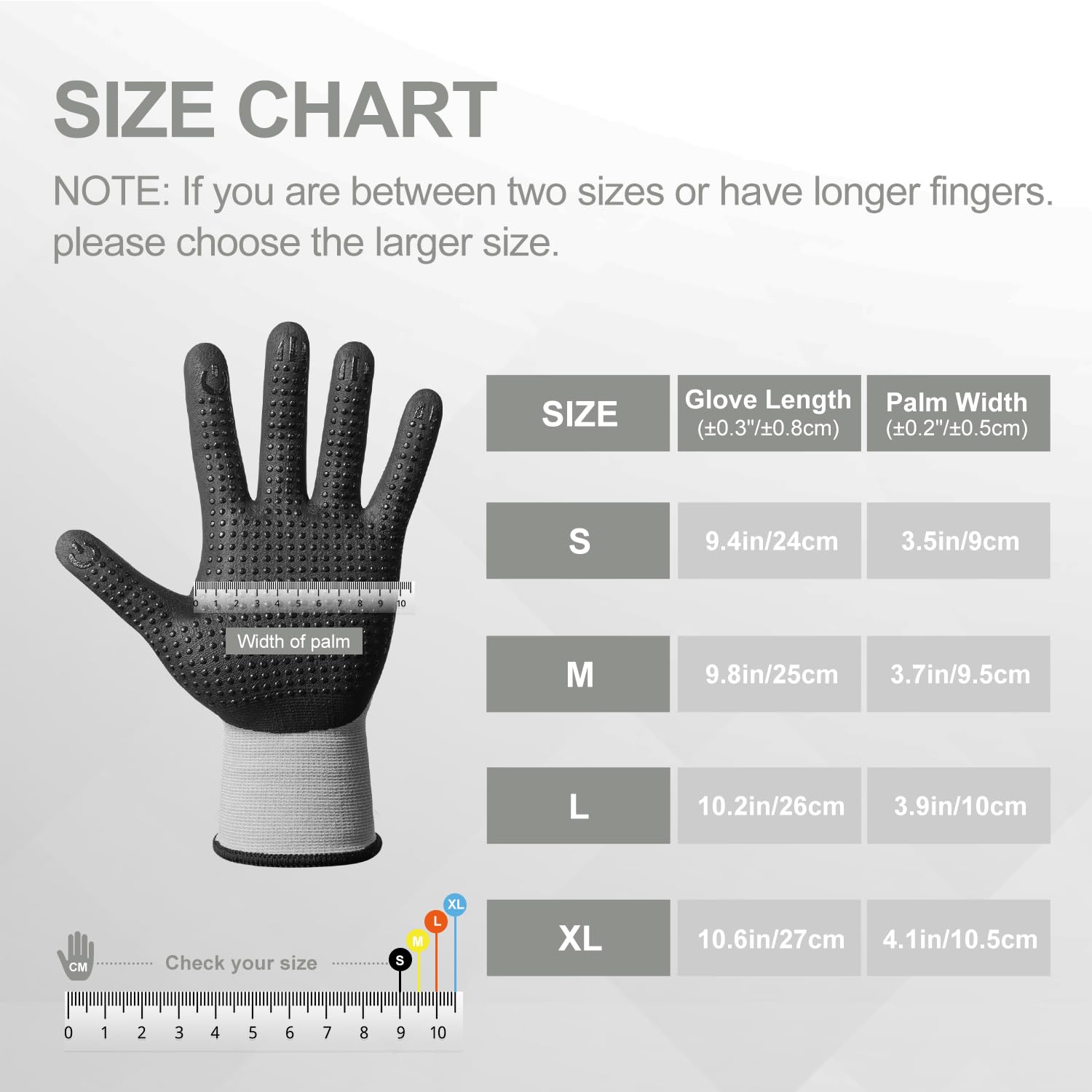 PROMEDIX P Mens Work Gloves,MicroFoam Nitrile Coated Work Gloves,Seamless Knit Nylon&Spandex Safety Gardening Gloves (Dot, 36XL)