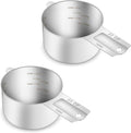 2PCS 2/3Cup (160ml, 5.3oz) Single Measuring Cup, Etched Inner Scale Stainless Steel Measure Scoop, Metric and US Measurement, Dishwasher Safe