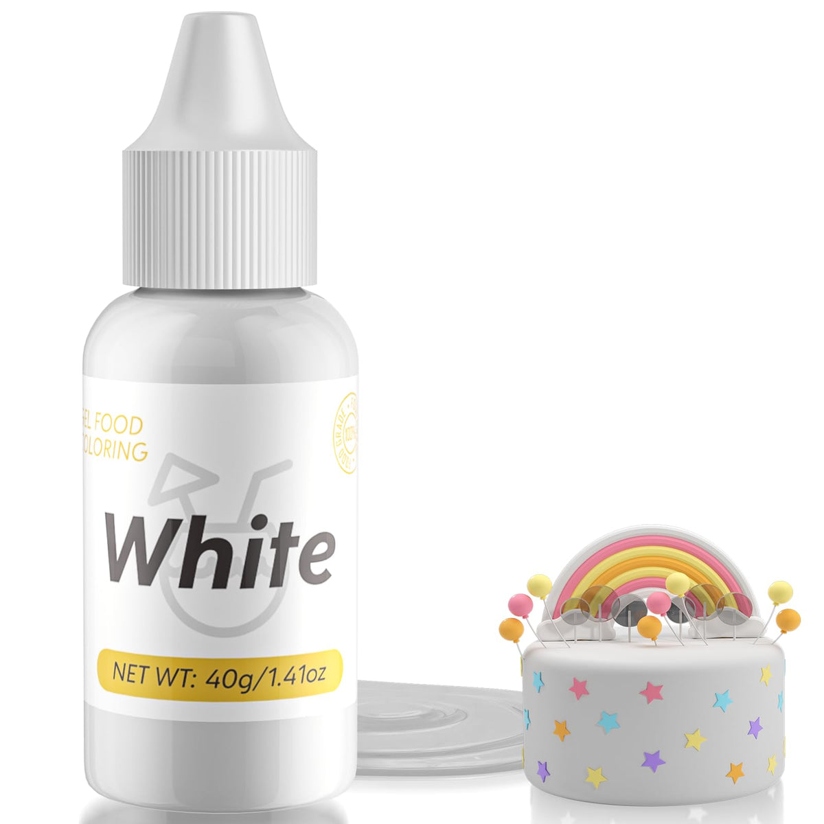 Gel Food Coloring for Cake Decorating - 40g Concentrated Assorted Edible Colors - Vibrant Tasteless Food Dye Professional-Grade Dye for Easter Eggs Fondant Cookies Frosting Royal Icing Baking - Black
