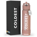 Coldest Insulated Water Bottle with Straw Lid - Stainless Steel Metal Insulated Bottle for Men & Women (Golden Rose Glitter, 24 oz)