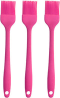 Silicone brush, Oil Brush for BBQ Kitchen Cooking Baking and Grilling(3 PCS,Rose Red)