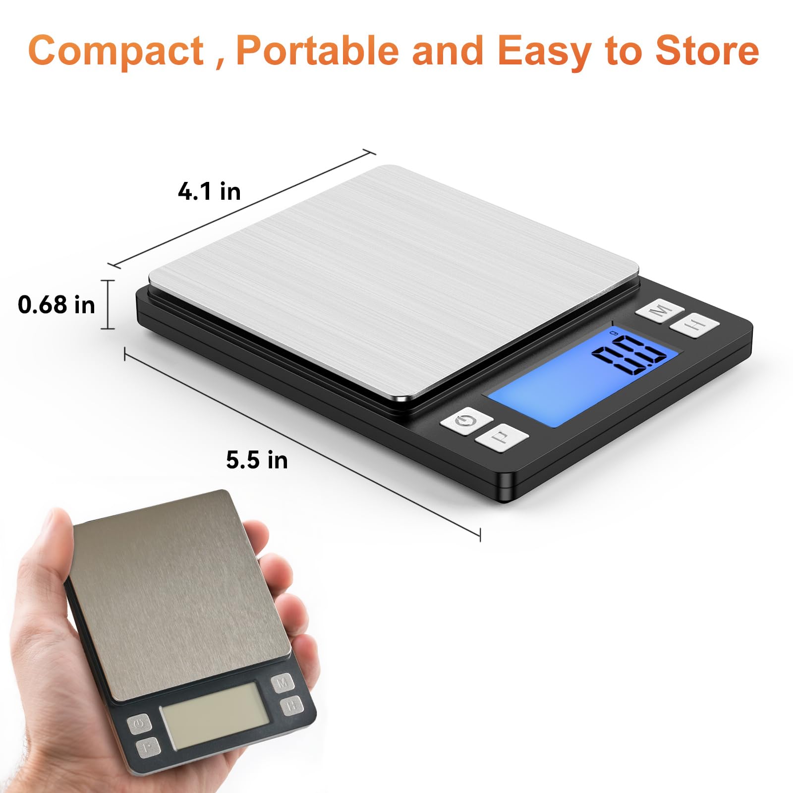 BOMATA Upgraded Small Food Scale with 0.1 g/0.001 oz High Precision