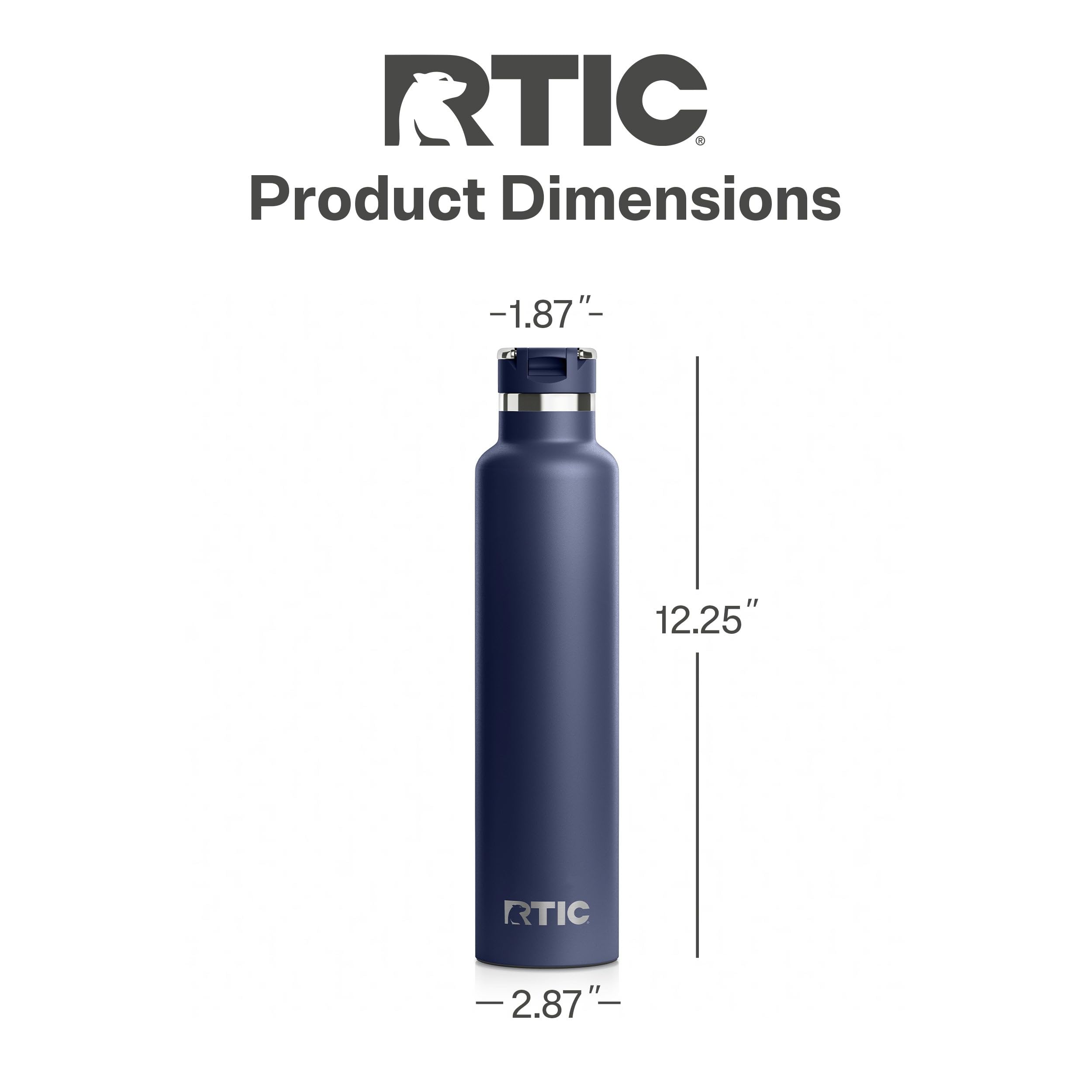 RTIC 26oz Journey Water Bottle, Ceramic Lined, Navy