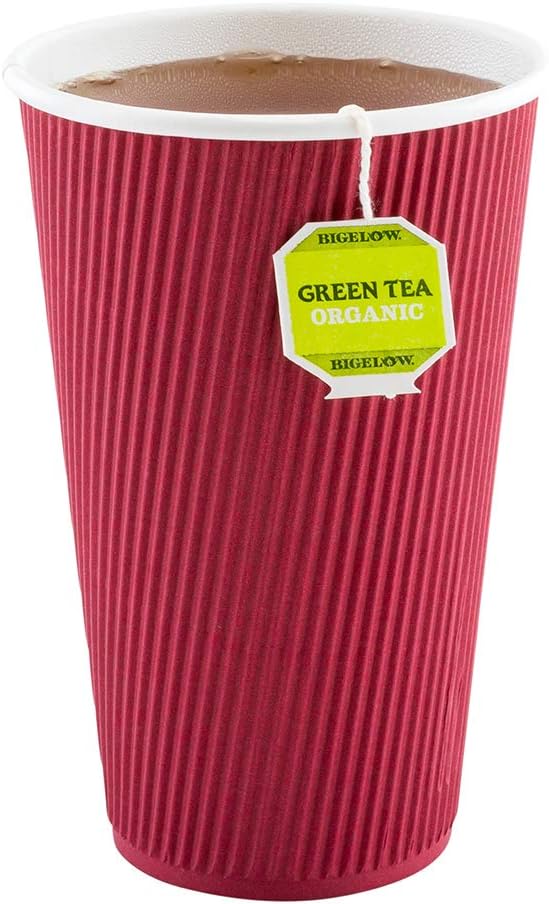 Restaurantware 12 Ounce Double Wall Disposable Coffee Cups, 500 Insulated Crimson Paper Tumblers with Rolled Rim Design, Lids Sold Separately for Hot Drinks like Tea, Hot Chocolate and More