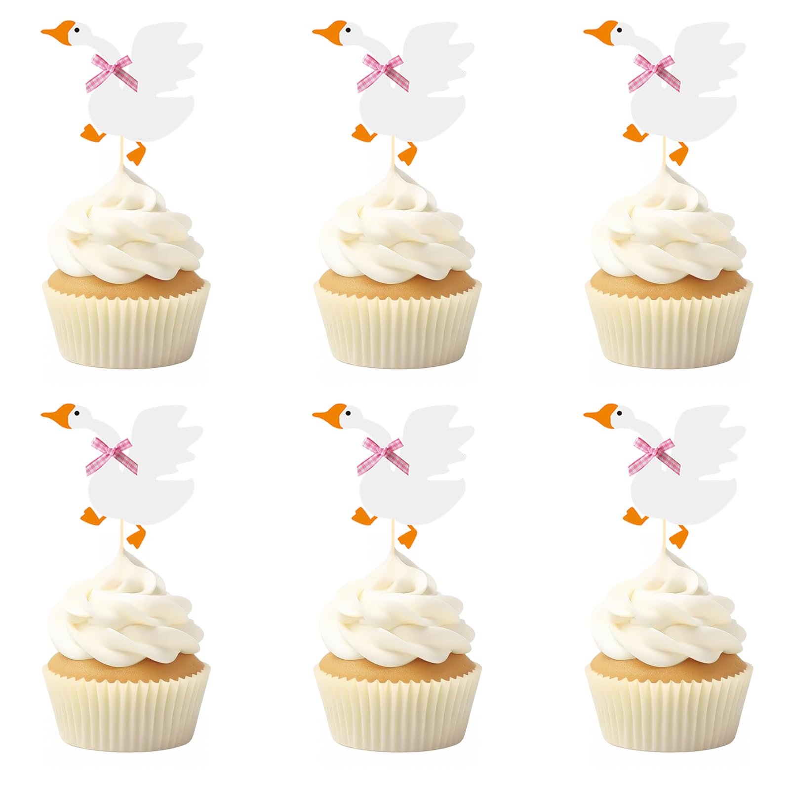 12PCS Silly Goose Cupcake Toppers, Funny Goose Birthday Decorations Silly Goose Baby Shower Theme Decorations Party Supplies for Baby Boy Girls Birthday Party Supplies