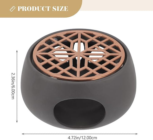 1 Set Ceramic Teapot Warmer Heating Base, Japanese Style 4.72x2.36 Inch Non-Slip Mat, Home Office Tea Coffee Milk Candle Holder Desktop Decor