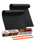 Oven Liners for Bottom of Oven 17"x 25" and Silicone Rack Guards Red 14"