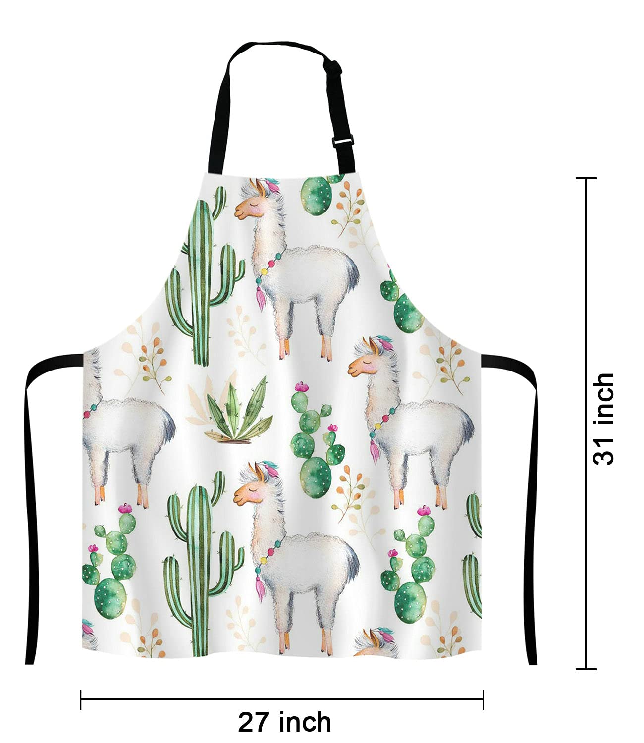 Lefolen Llama Cacti Apron for Women and Men, Adjustable Kitchen Chef Apron for Cooking Baking - Cute Birthday, Anniversary, Mother's Day Apron Presents for Mom Wife Girlfriend Aunt Grandma