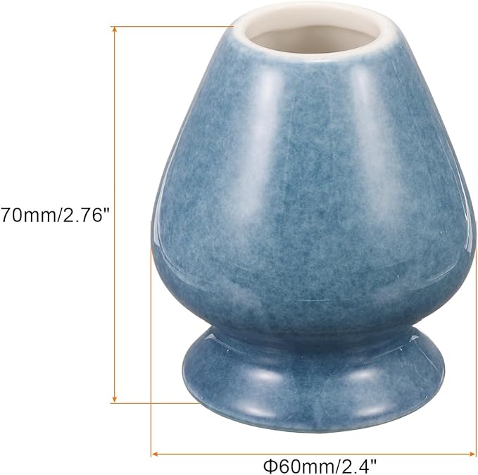 HARFINGTON Ceramic Chasen Stand 70mm Matcha Whisk Holder Teas Set Whisks Stand Traditional Matcha Tea Chasen Holder Tea Set Accessories for Tea Tasting, Blue