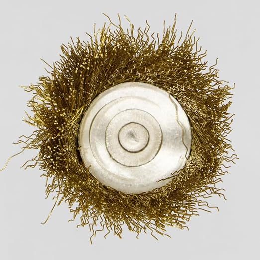 20PCS Brass Wire Brushes - Metal Rust Removal, Cleaning, and Polishing - 25mm Diameter, 1/8″ (3mm) Shaft - Removes Burrs, Dust, and Oxide Layer - Handles Rough Surfaces - Rotary Tool Accessories