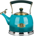 Stainless Steel Tea Kettle for Stove Top Teakettles Stovetop Whistling with Heat Proof Ergonomic Handle 2.5 Quart