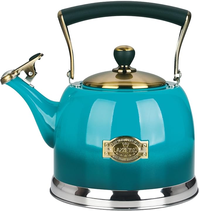 Stainless Steel Tea Kettle for Stove Top Teakettles Stovetop Whistling with Heat Proof Ergonomic Handle 2.5 Quart