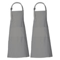 RAJRANG Pack of 2 Chef Apron for Women with pockets 35x27 Inches Vintage Farmhouse Bib Aprons for Men - Neutral Grey