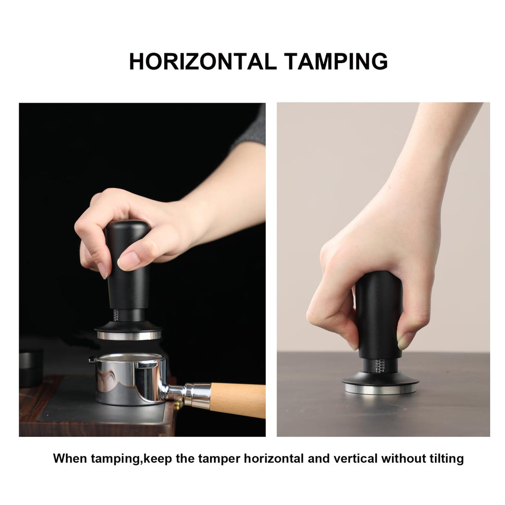 TFSWUFI 53mm Espresso Tamper,Spring Loaded Tamper with Stainless Steel Flat Base,Compatible with 53mm Portafilter,Coffee Tamper for Coffees Enthusiast and Home Barista