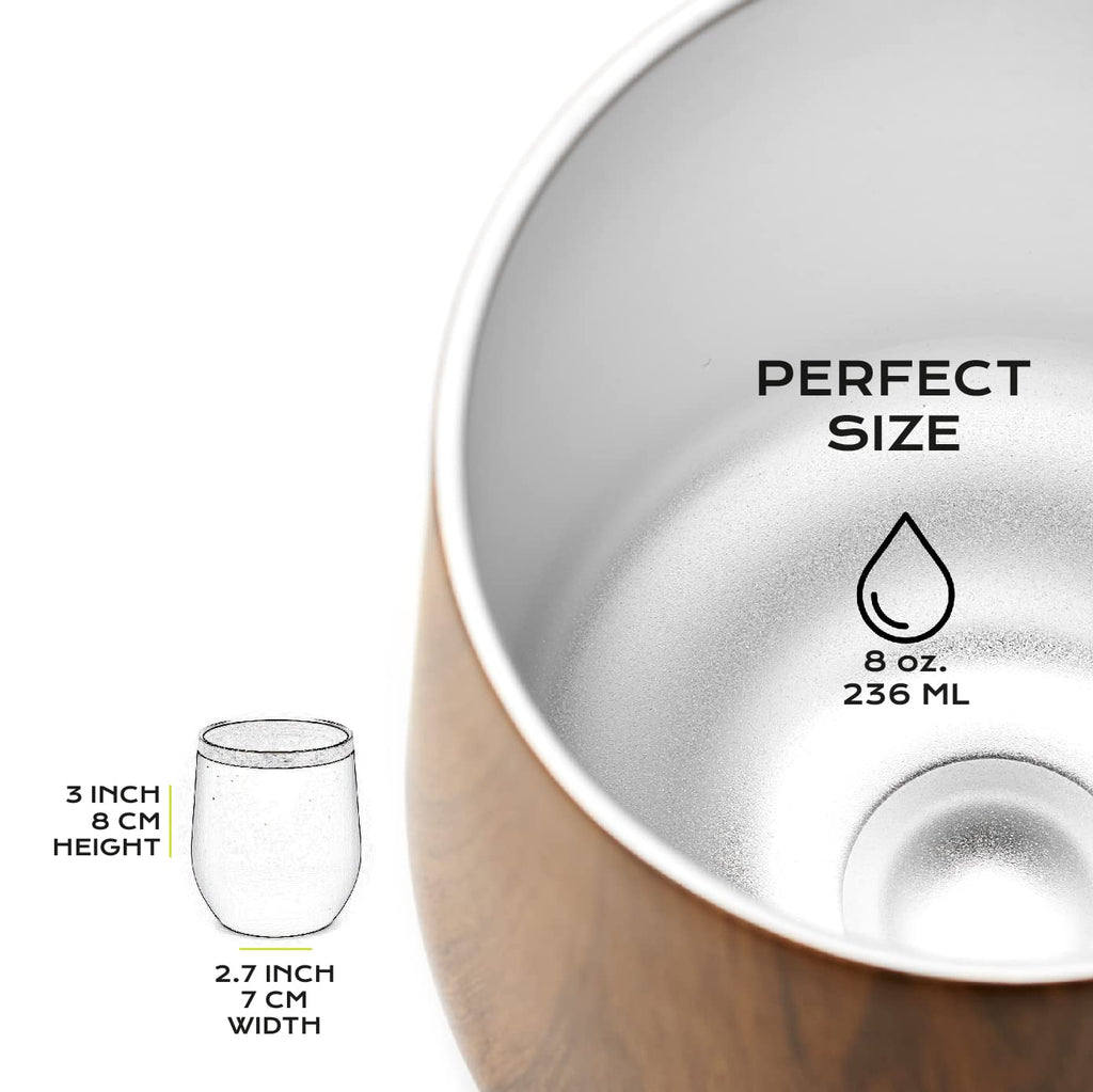BALIBETOV 5-Piece Large Yerba Mate Cup and Bombilla Kit – Yerba Mate Gourd with Lid, 2 Bombilla Mate Straws, Cleaning Brush, Double-Wall Stainless Steel Mate Cup Set