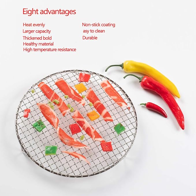 Versatile Round 304 Stainless Steel Cooling Rack Baking,Heat Resistant Rust Proof Sturdy Durable Dia 9.5"