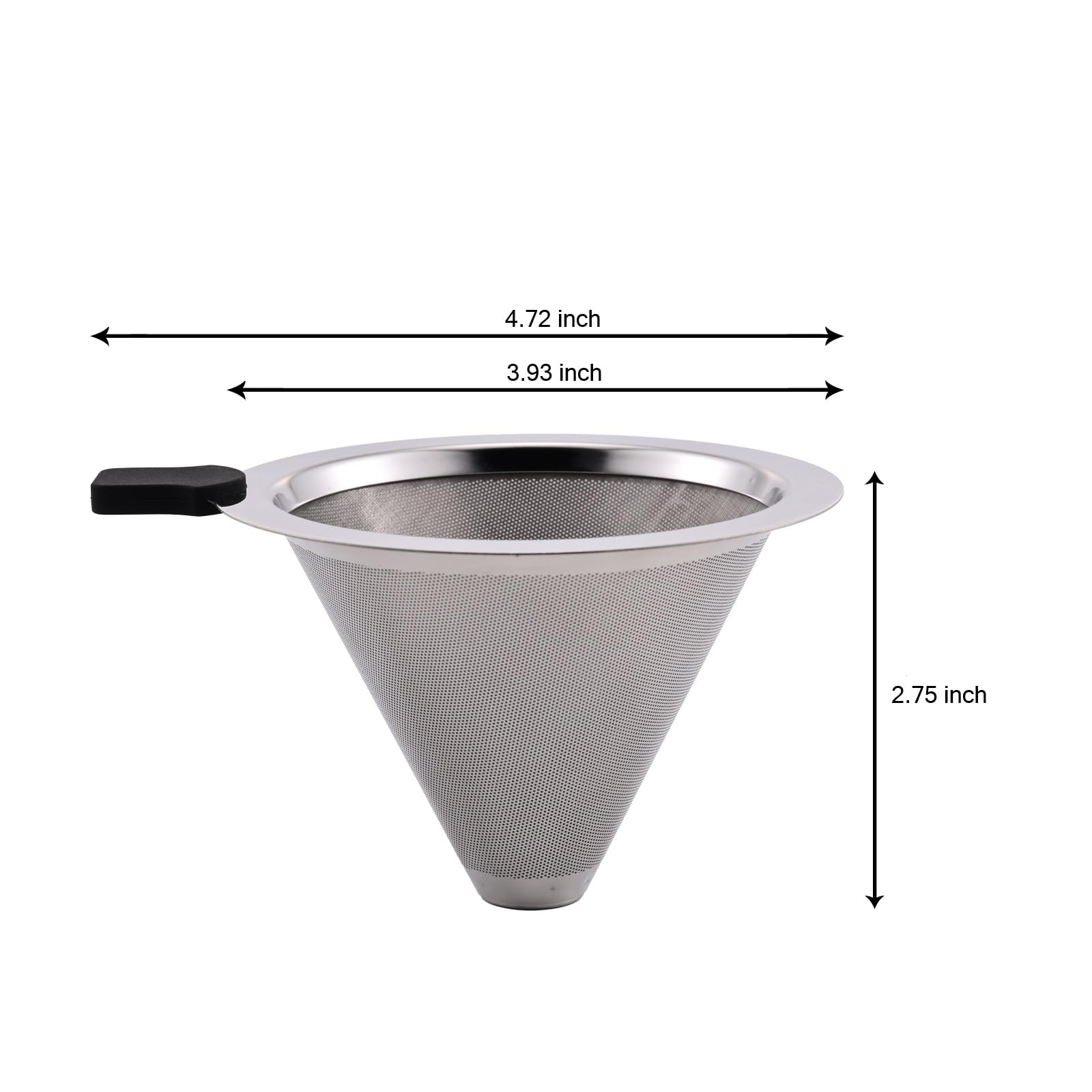 Pour Over Coffee Filter Dripper,Stainless Steel Reusable Cone Drip