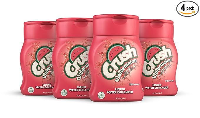 CRUSH Crush, Liquid Water Enhancer – New, Better Taste (4 Bottles, Makes 96 Flavored Water Drinks) 1.62 Fl Oz (Pack of 1)